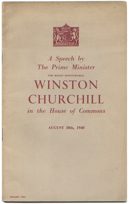 Winston Churchill, historic speech